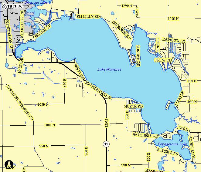 Where is Lake Wawasee located?